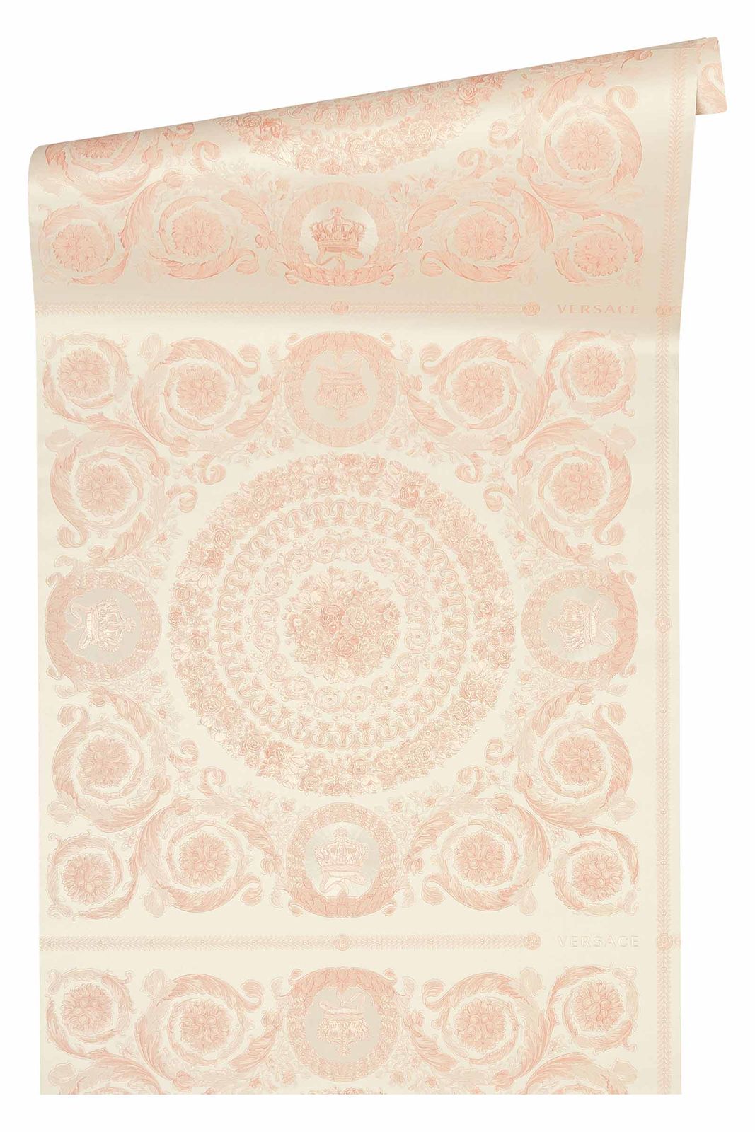  Versace Home Tapete Kacheln Rosa Creme Metallic 370556