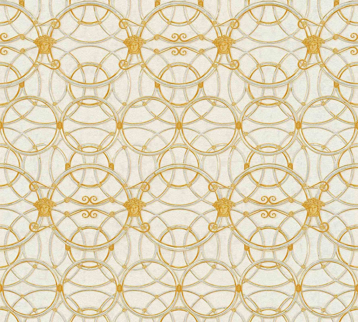  Versace Home Tapete Medusa Creme Gold Metallic 370491