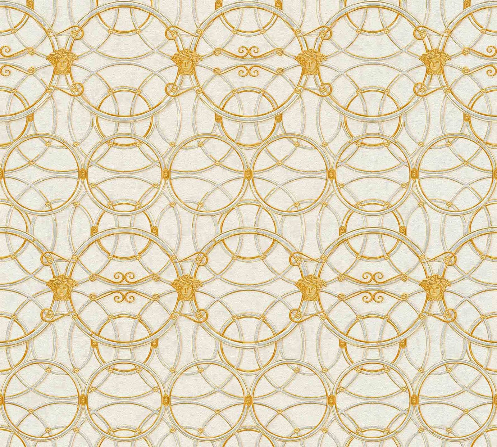  Versace Home Tapete Medusa Creme Gold Metallic 370491