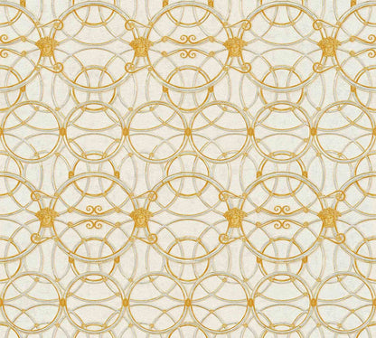  Versace Home Tapete Medusa Creme Gold Metallic 370491