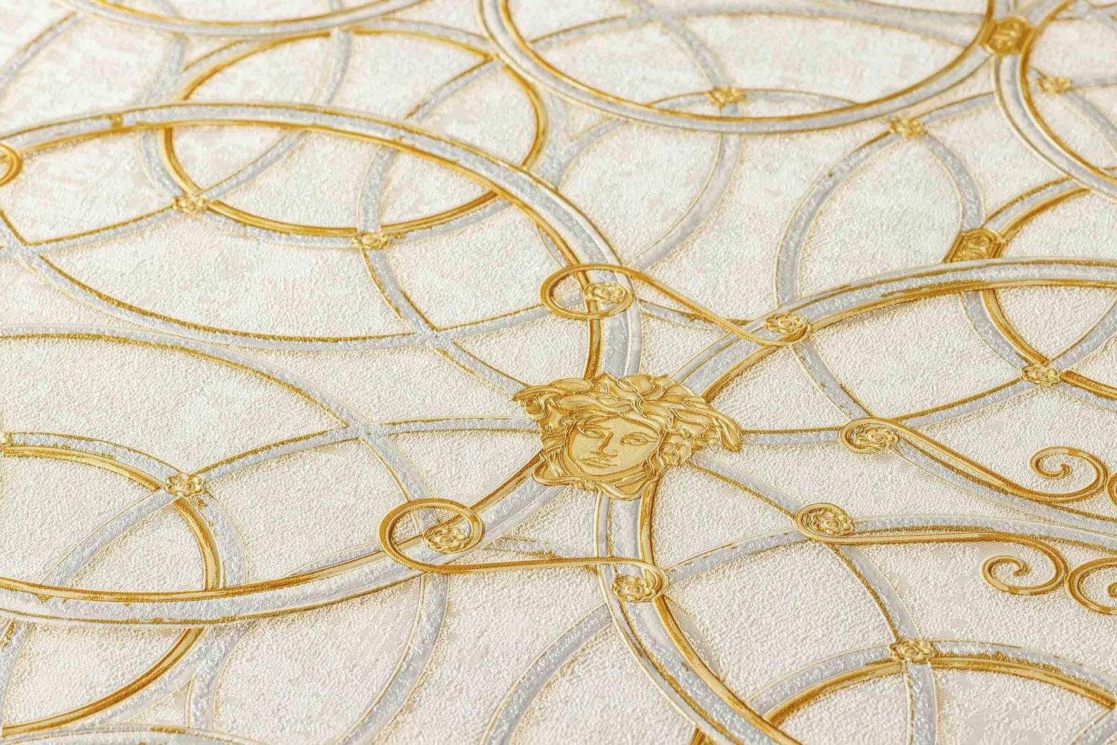  Versace Home Tapete Medusa Creme Gold Metallic 370491