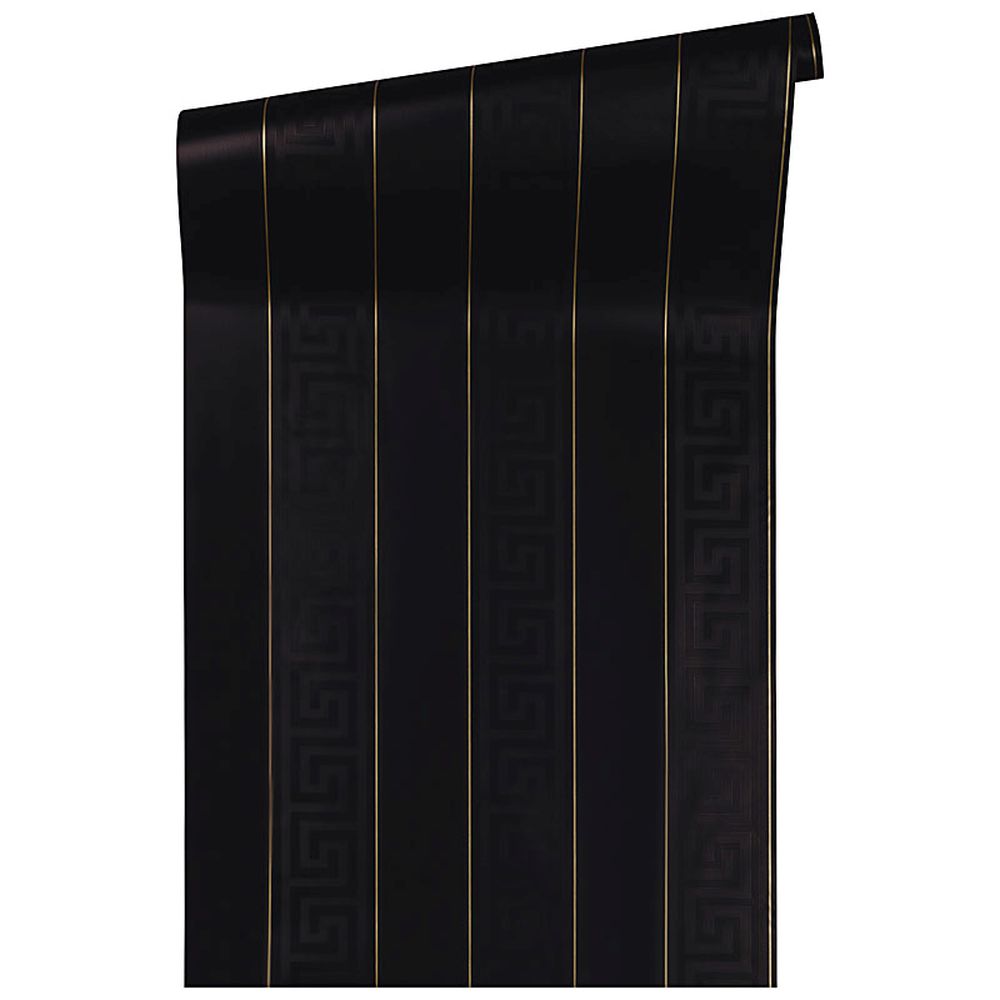  Versace Home Tapete Streifen Schwarz Gold Glanz 93524-4