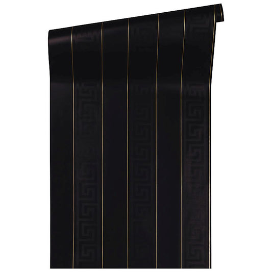  Versace Home Tapete Streifen Schwarz Gold Glanz 93524-4