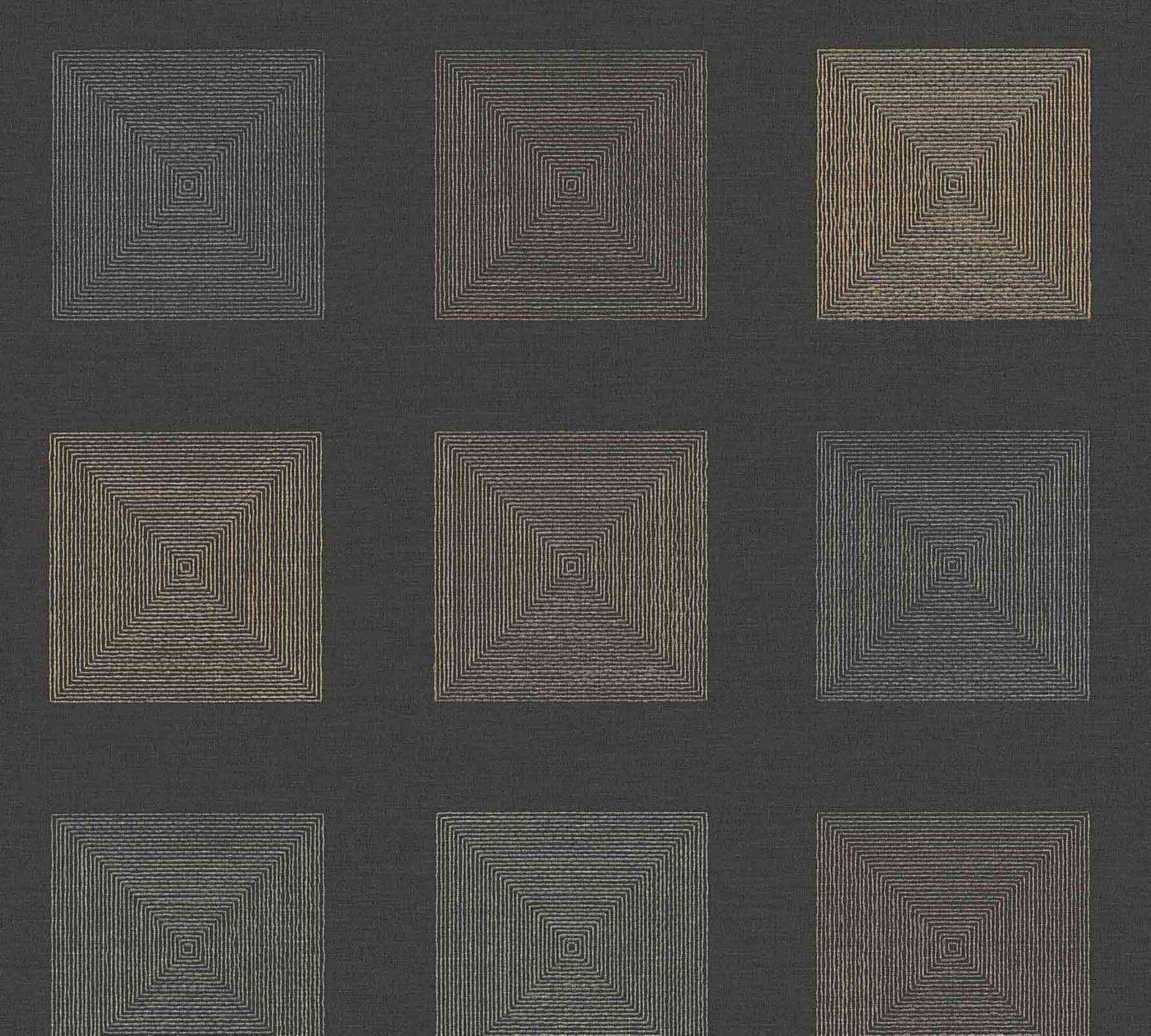 A.S. Creation Vinyltapete Kacheln Grafik Schwarz Bronze 37172-4