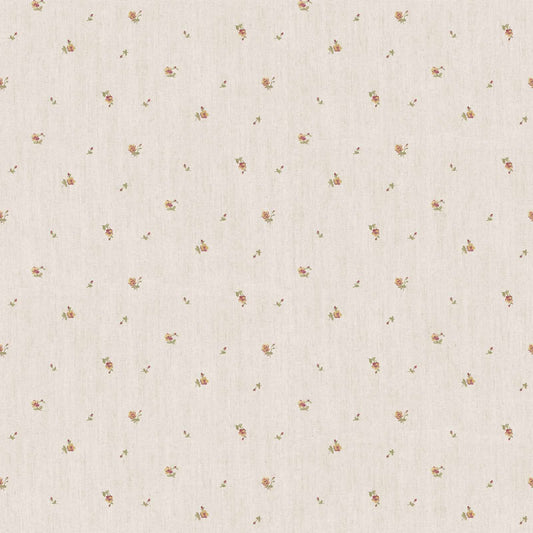  Vinyltapete Röschen Muster Rose Beige Rot Graugrün 107827