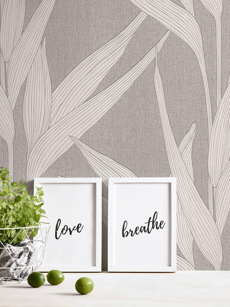  Vlies Tapete Blätter Dunkelgrau Hygge Livingwalls 36123-3
