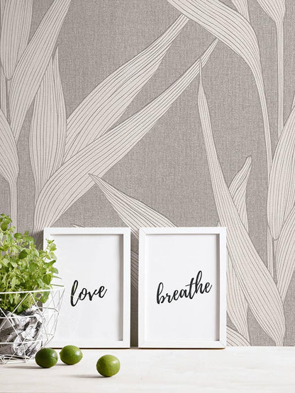  Vlies Tapete Blätter Dunkelgrau Hygge Livingwalls 36123-3
