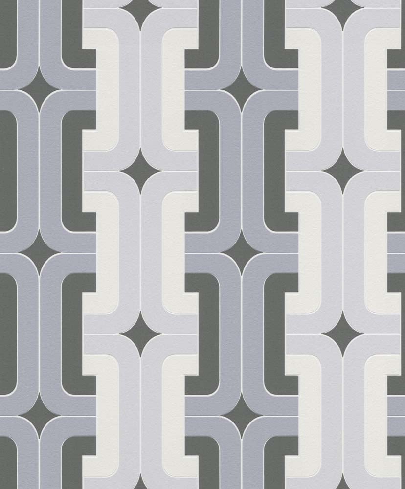  Vlies Tapete Design Retro Grau Hellgrau Rasch 804805