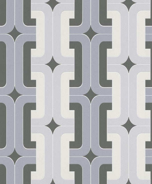  Vlies Tapete Design Retro Grau Hellgrau Rasch 804805