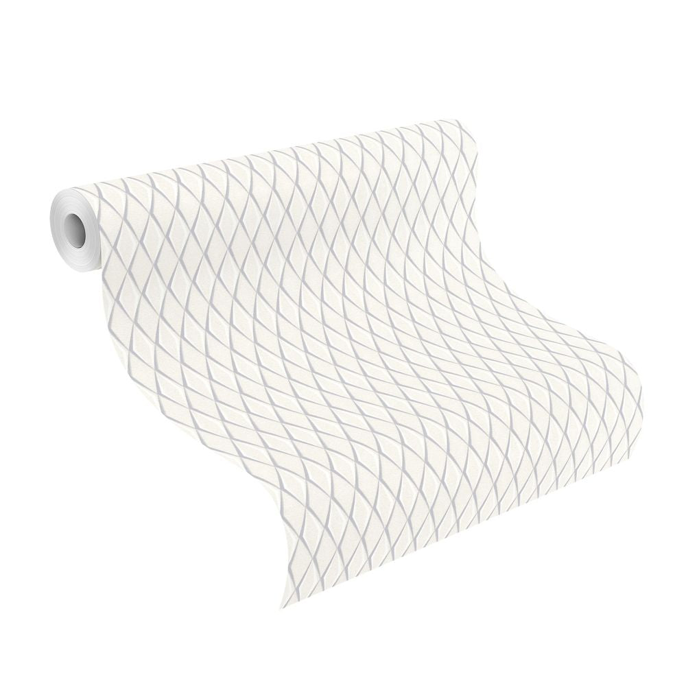  Vlies Tapete Rauten 3D Grau Metallic Rasch Cato 800760