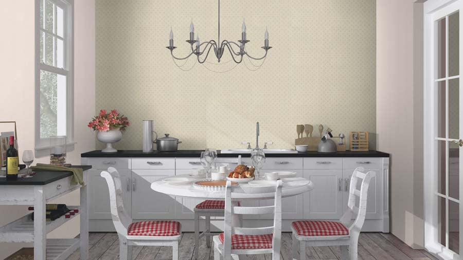  Vlies Tapete Uni Textil Design Creme Rasch 445206