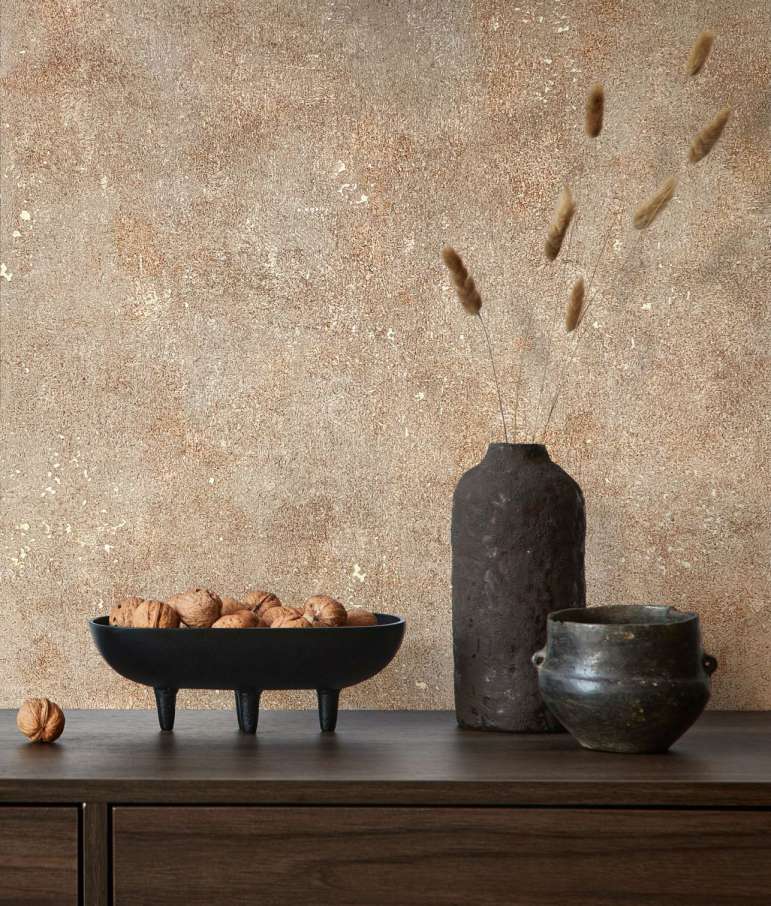  Vliestapete Marburg Beige Kupfer Uni Beton Optik 34269