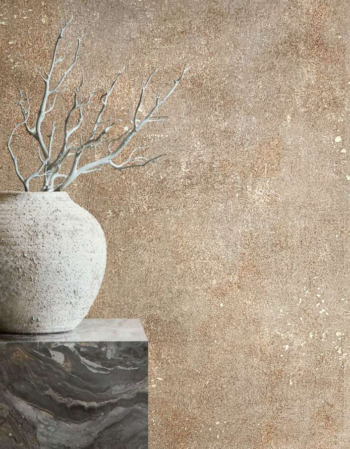  Vliestapete Marburg Beige Kupfer Uni Beton Optik 34269