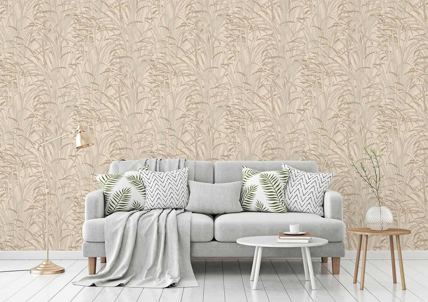 A.S. Creation Vliestapete 386002 Blätter Creme Kupfer Metallic