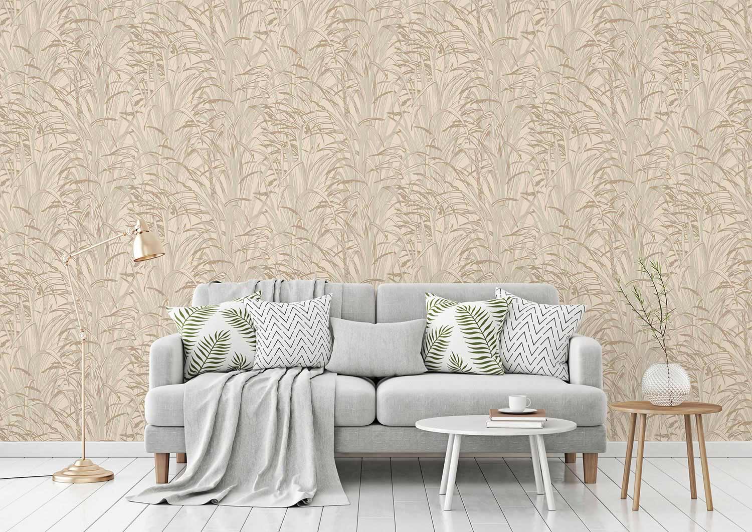 A.S. Creation Vliestapete 386002 Blätter Creme Kupfer Metallic