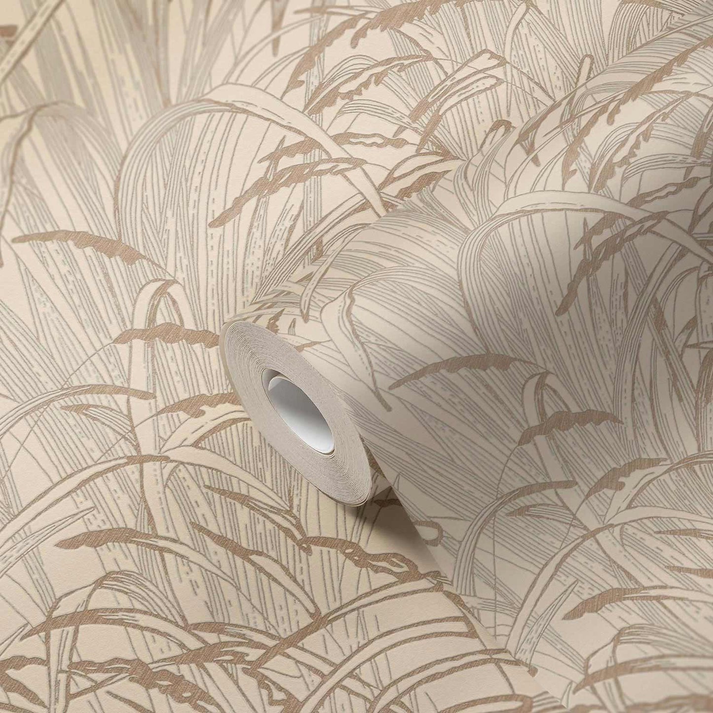 A.S. Creation Vliestapete 386002 Blätter Creme Kupfer Metallic
