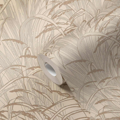 A.S. Creation Vliestapete 386002 Blätter Creme Kupfer Metallic