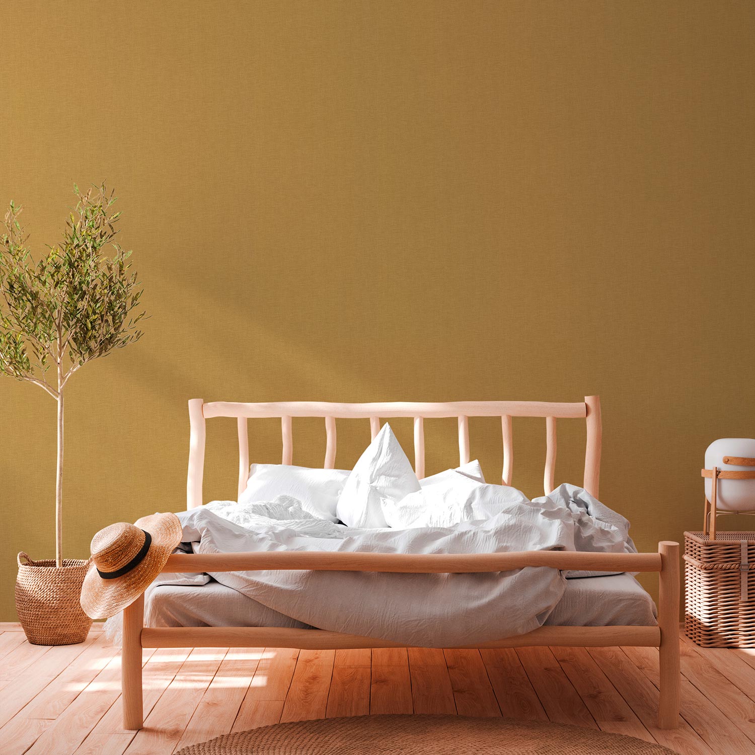 A.S. Creation Vliestapete 386136 Textil Optik Gelb