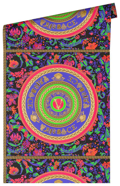  Versace Vliestapete 38705-1 Floral Medusa Pink Schwarz