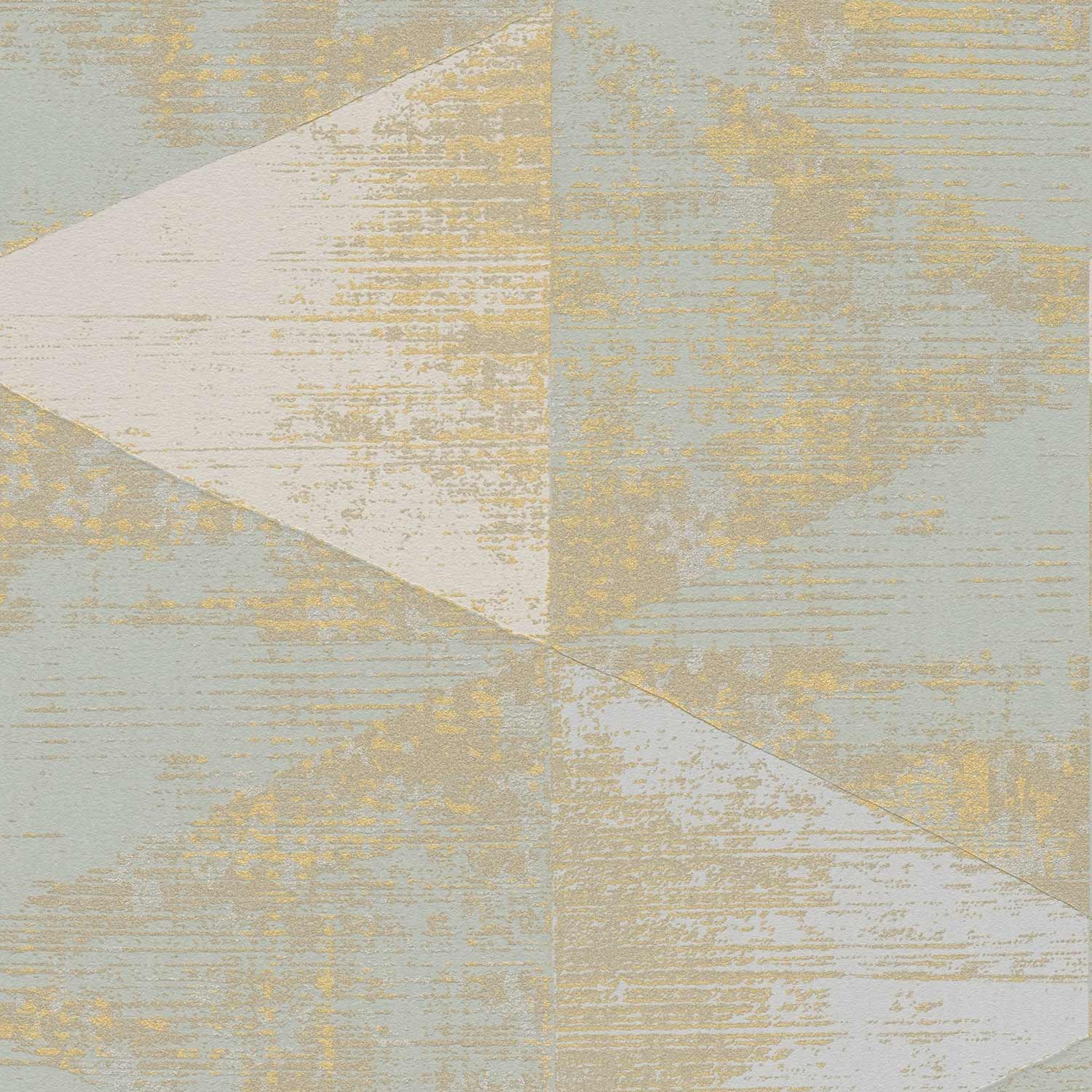 A.S. Creation Tapete Vlies Blau Gold Dreieck Vintage 383531 AS Geo Effect