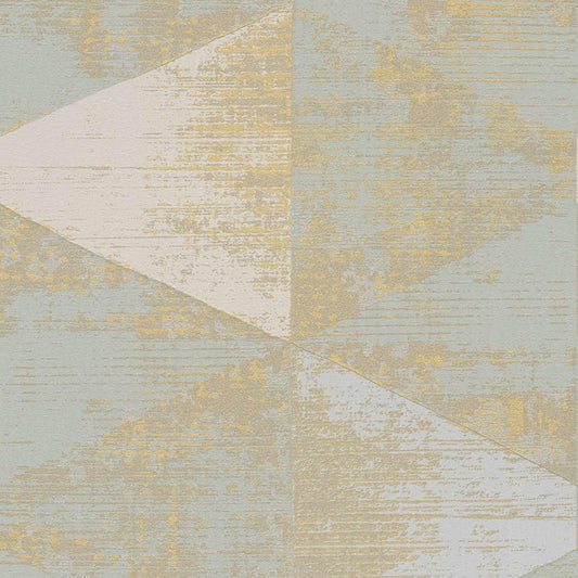 A.S. Creation Tapete Vlies Blau Gold Dreieck Vintage 383531 AS Geo Effect