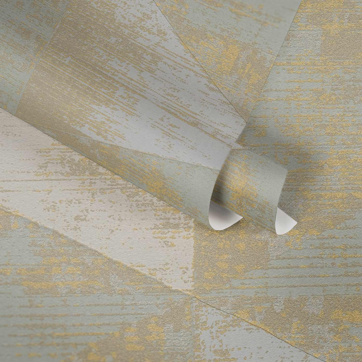 A.S. Creation Tapete Vlies Blau Gold Dreieck Vintage 383531 AS Geo Effect