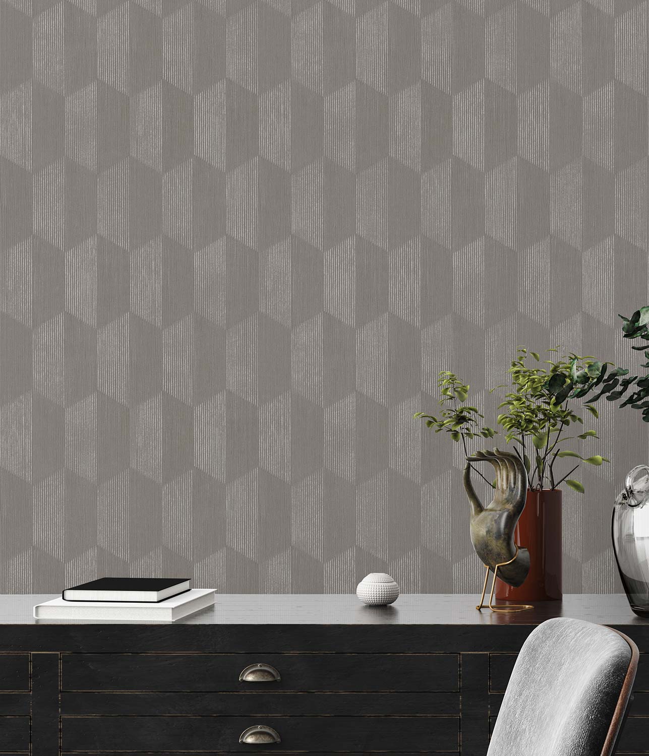 A.S. Creation Tapete Vlies Grau Silber Grafik 385923 AS Geo Effect