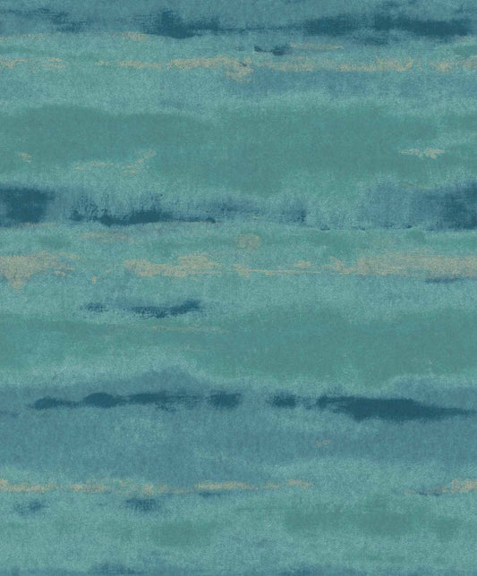  Vliestapete Aquarell Türkis Silber Metallic 296074