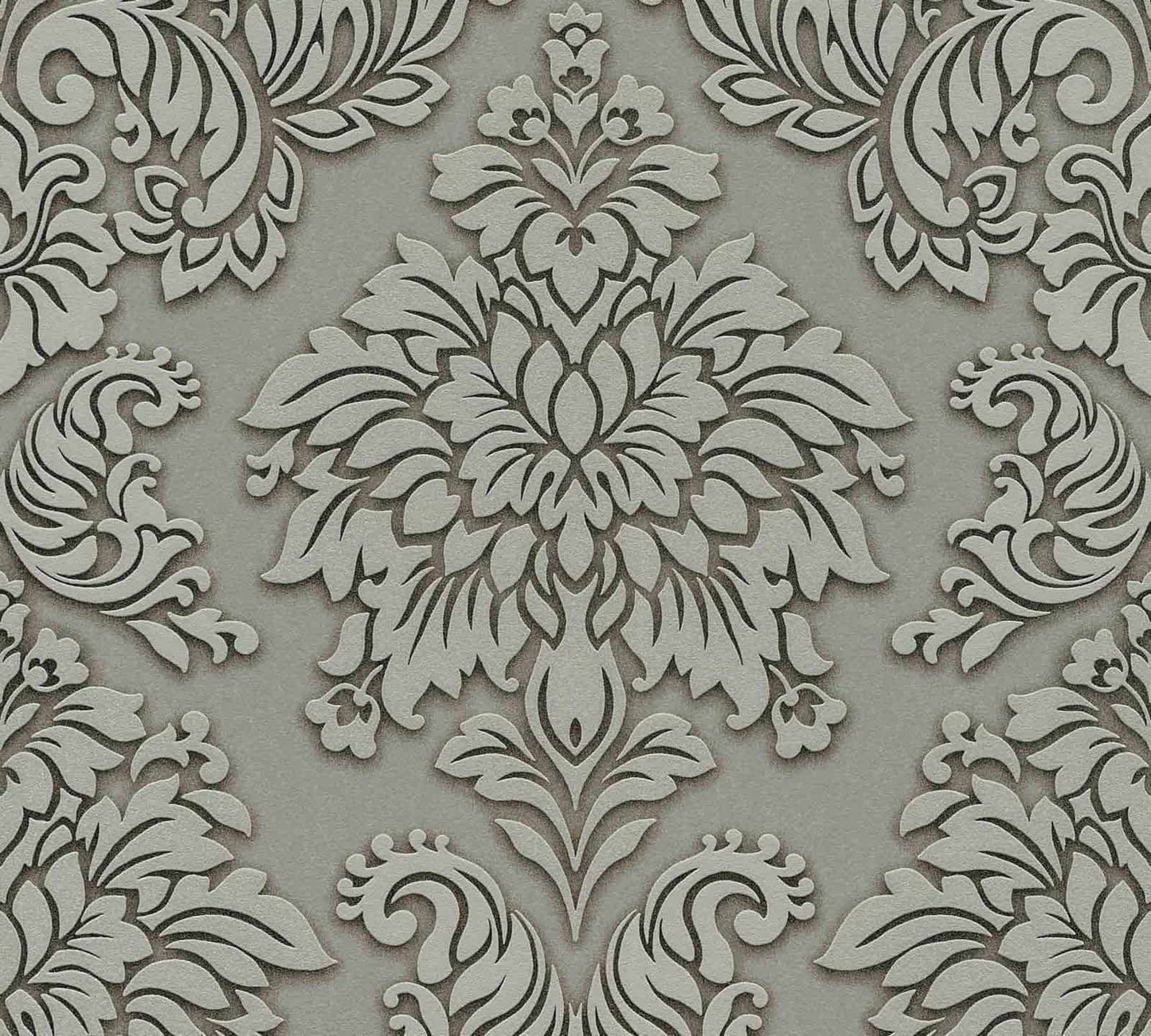  Vliestapete Barock Grüngrau Glitzer 36898-1