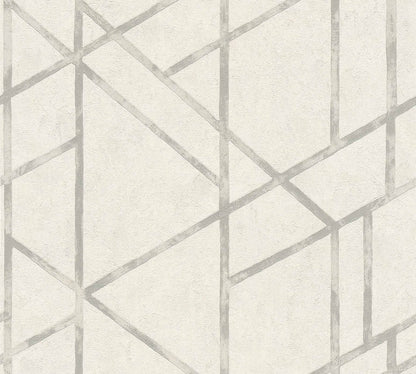  Vliestapete Beton Grafik Cremeweiß Grau Glanz 36928-5