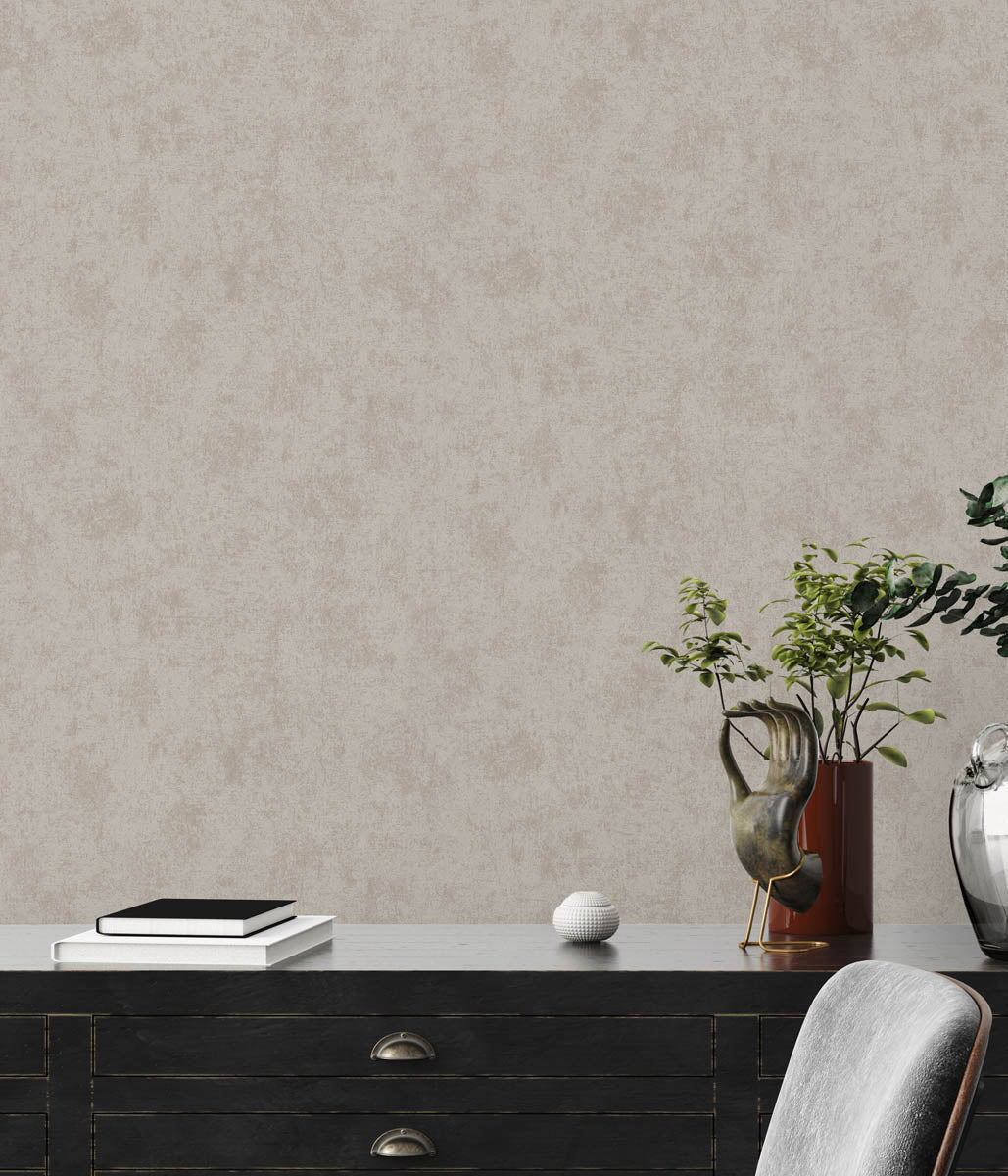 A.S. Creation Vliestapete Putzoptik Shabby Braun Silber Metallic 38969-8