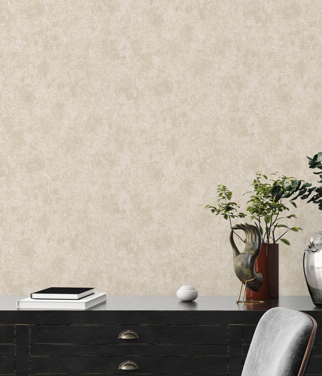 A.S. Creation Vliestapete Putzoptik Shabby Creme Silber Metallic 38969-5