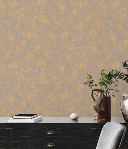 A.S. Creation Vliestapete Putzoptik Shabby Grau Gold Metallic 38969-1