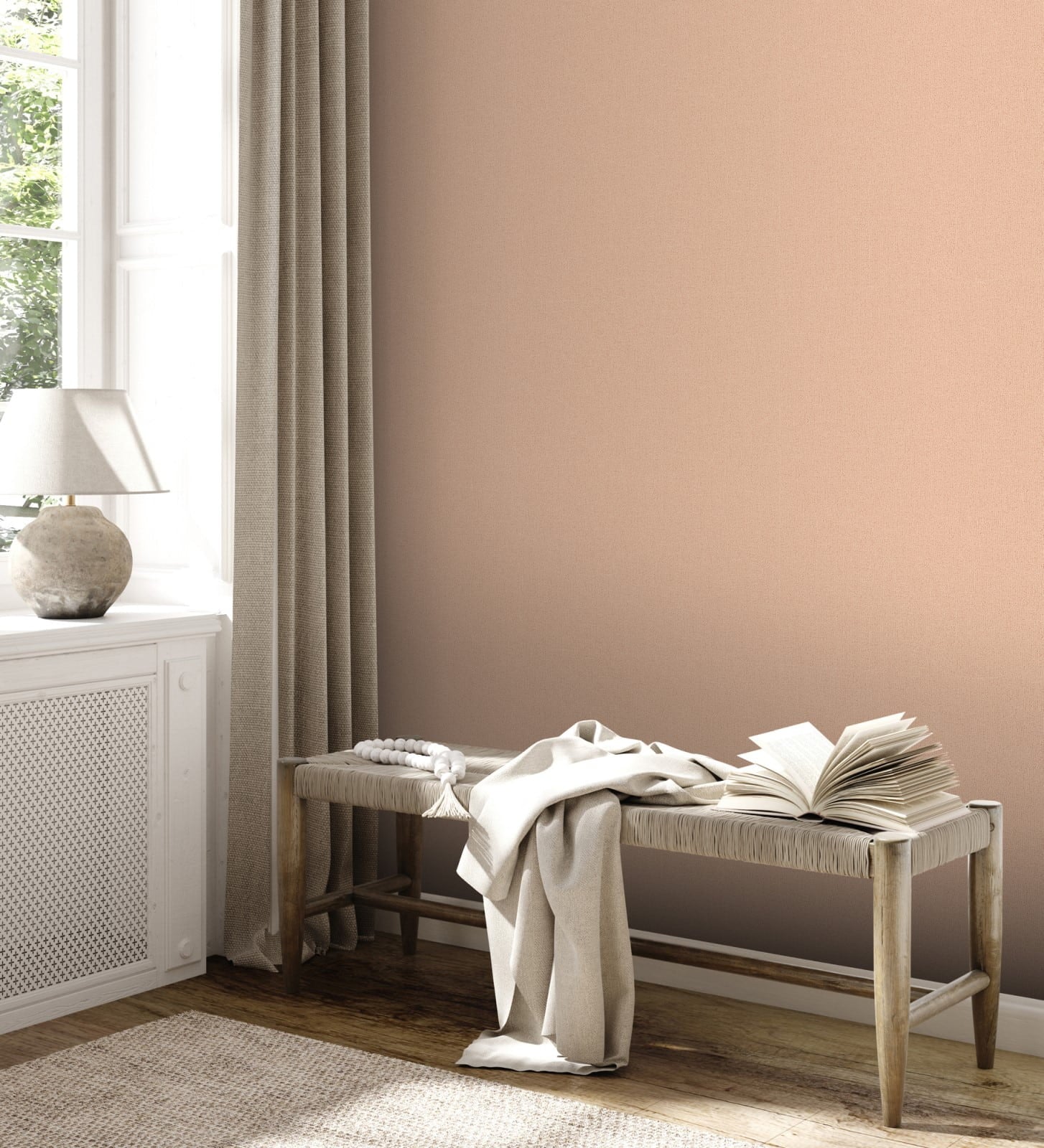 A.S. Creation Vliestapete Apricot Leinen Optik Struktur 39039-5