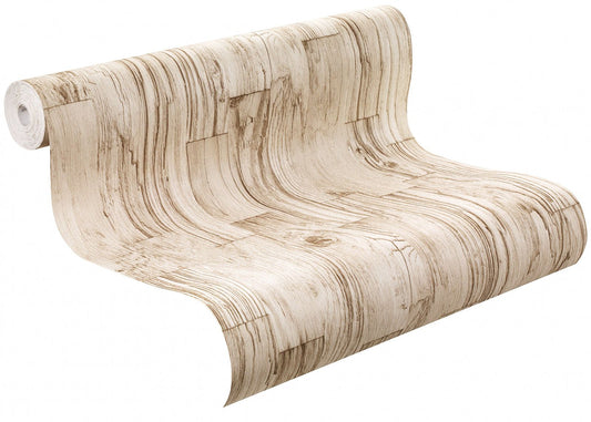  Vliestapete Factory 2 446654 Holzoptik Creme Beige