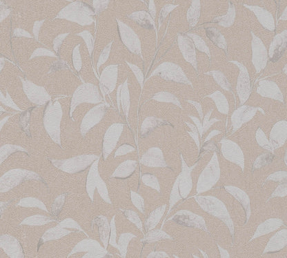 A.S. Creation Vliestapete Blätter Illustration Braun Grau 38962-6
