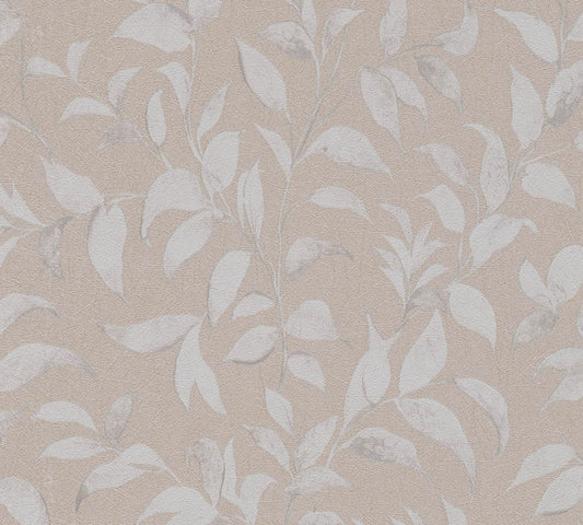 A.S. Creation Vliestapete Blätter Illustration Braun Grau 38962-6