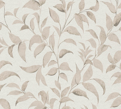 A.S. Creation Vliestapete Blätter Illustration Weiß Beige 38962-2