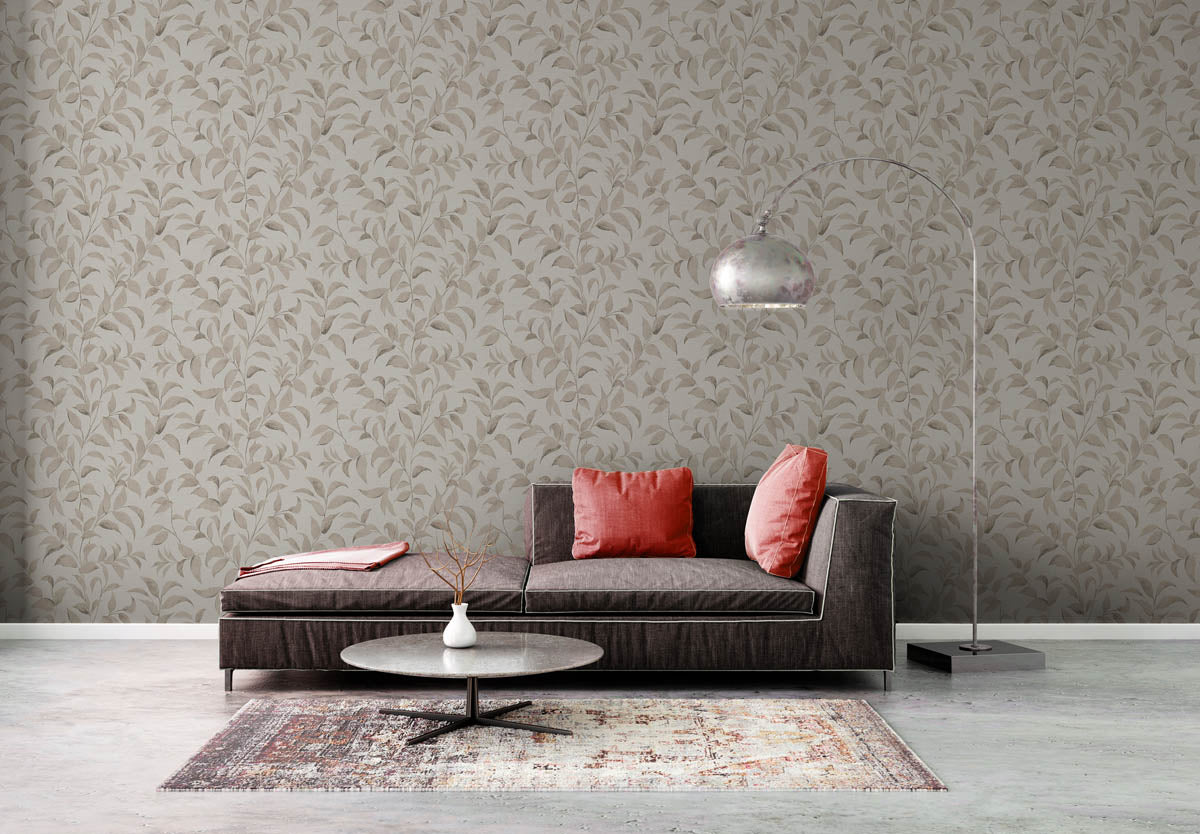 A.S. Creation Vliestapete Blätter Illustration Weiß Beige 38962-2