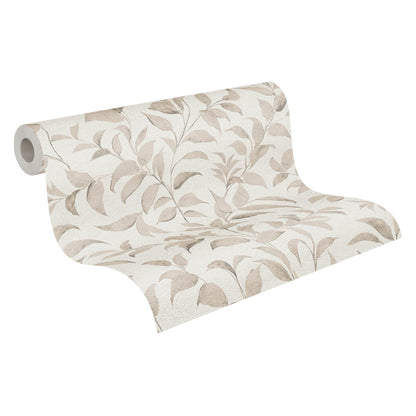 A.S. Creation Vliestapete Blätter Illustration Weiß Beige 38962-2