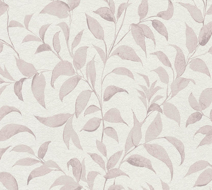 A.S. Creation Vliestapete Blätter Illustration Weiß Rosa 38962-1