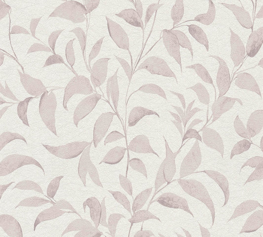 A.S. Creation Vliestapete Blätter Illustration Weiß Rosa 38962-1
