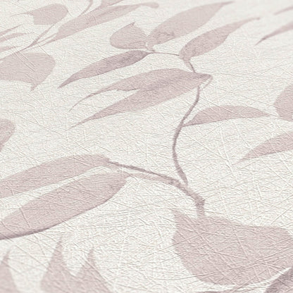 A.S. Creation Vliestapete Blätter Illustration Weiß Rosa 38962-1