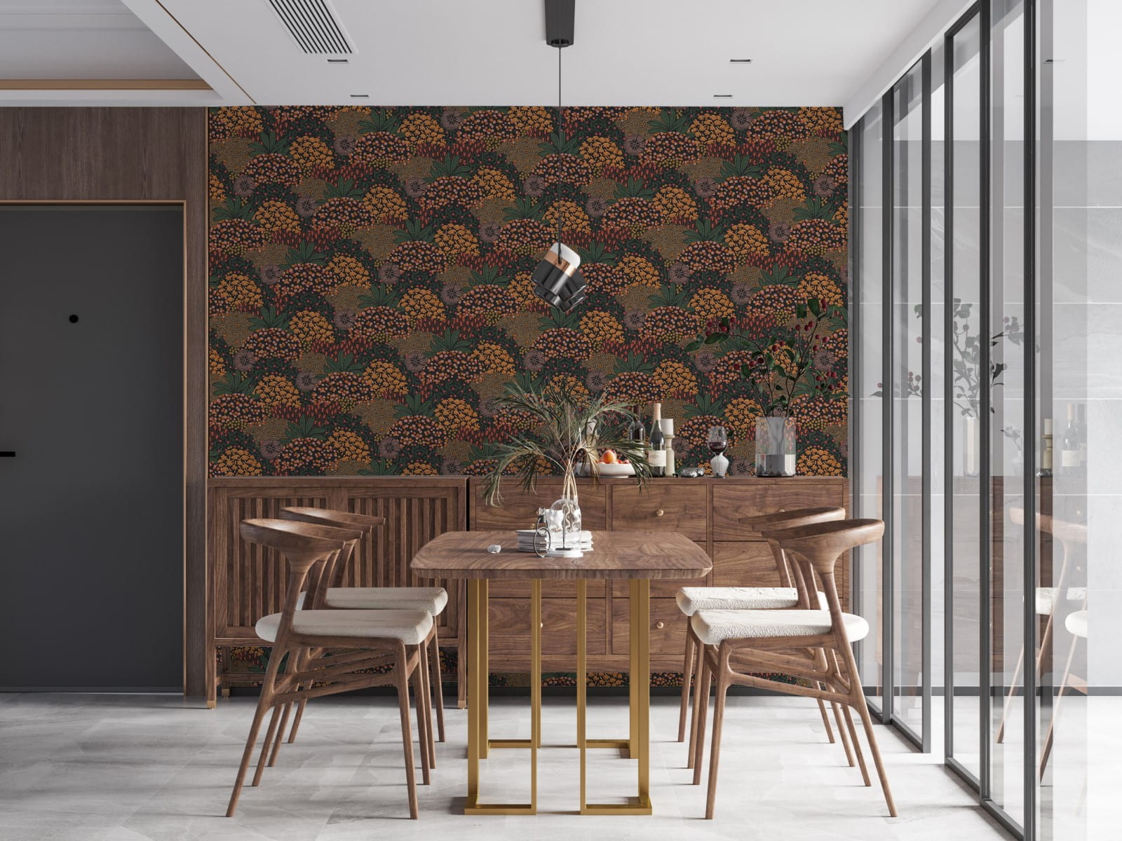 A.S. Creation Vliestapete 38740-3 AS Creation Schwarz Orange Floral