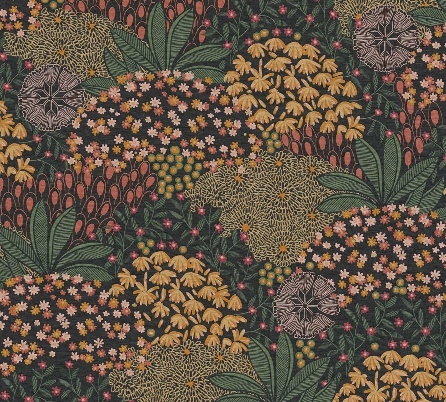 A.S. Creation Vliestapete 38740-3 AS Creation Schwarz Orange Floral