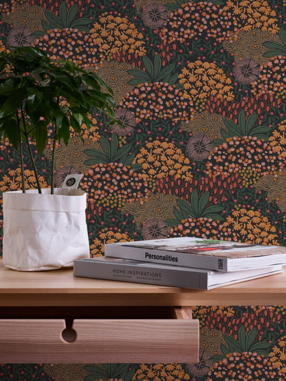 A.S. Creation Vliestapete 38740-3 AS Creation Schwarz Orange Floral