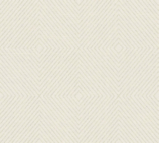  Vliestapete Grafik Raute Weißgrau Creme 36926-3