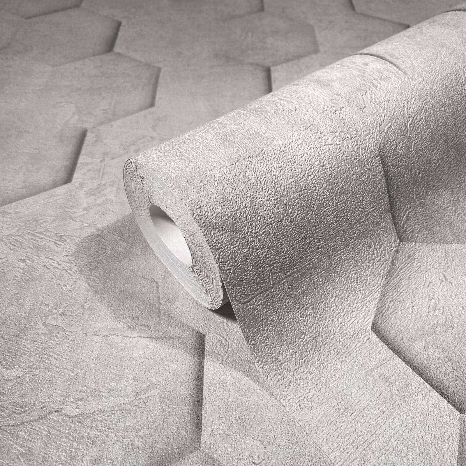 Vliestapete Grau Beige Waben 3D Optik Marburg 34159
