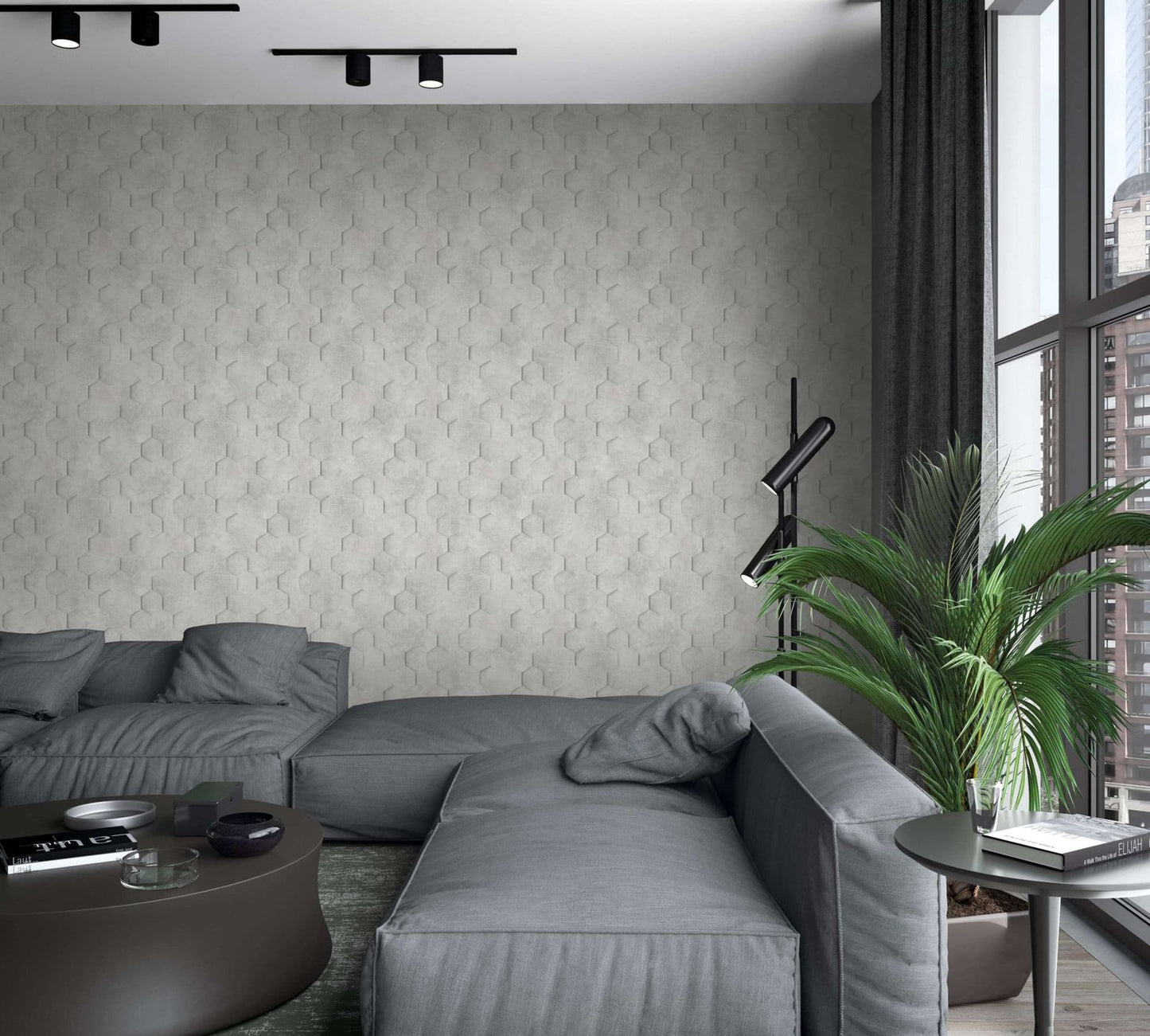  Vliestapete Grau Beige Waben 3D Optik Marburg 34159