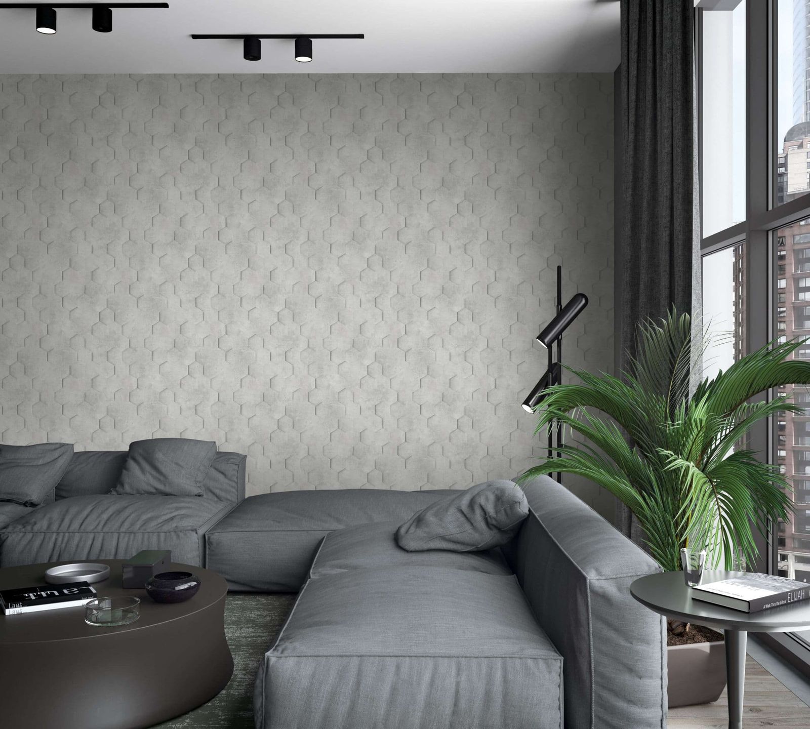  Vliestapete Grau Beige Waben 3D Optik Marburg 34159